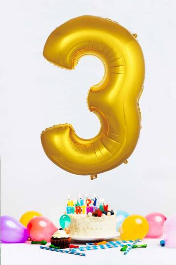 Gold Rakam Folyo Balon Gold Sayı Balonlar 16 inç 40 cm - 4