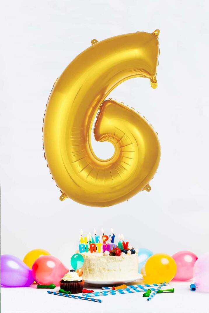 Gold Rakam Folyo Balon Gold Sayı Balonlar 16 inç 40 cm - 7