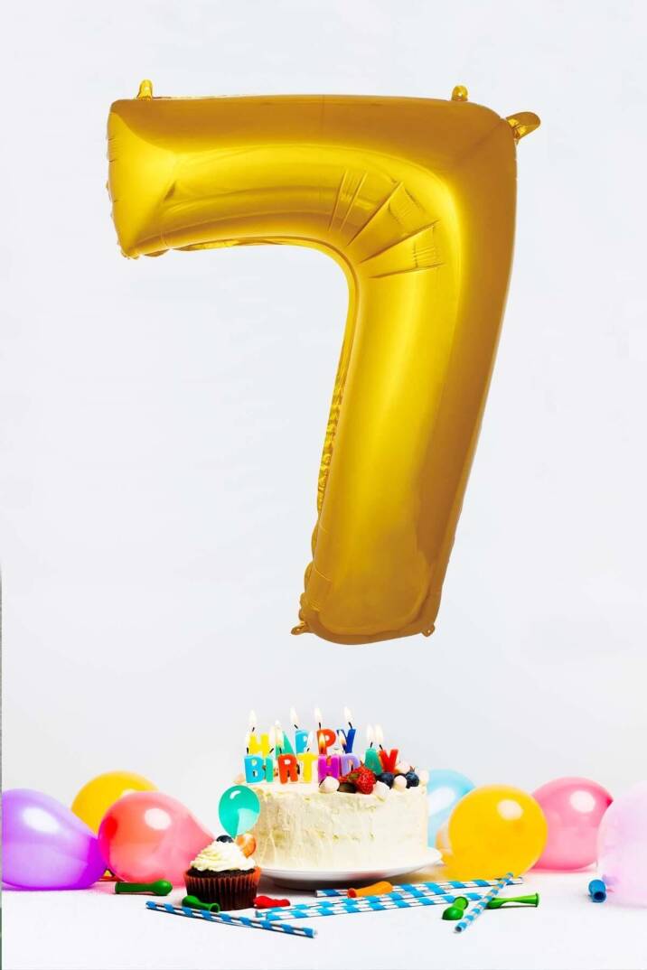 Gold Rakam Folyo Balon Gold Sayı Balonlar 16 inç 40 cm - 8