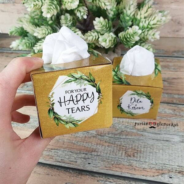 Gold - Yapraklı Konsept For Your Happy Tears / Mendil Kutusu - 1