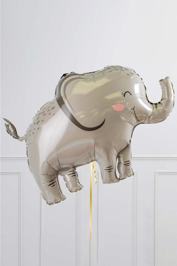 Gri Fil Şekilli Folyo Balon Fil Balon 90cm - 1