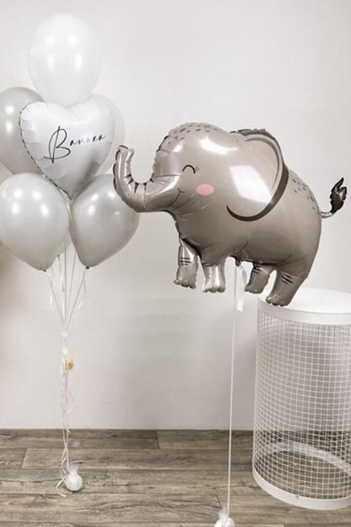 Gri Fil Şekilli Folyo Balon Fil Balon 90cm - 3