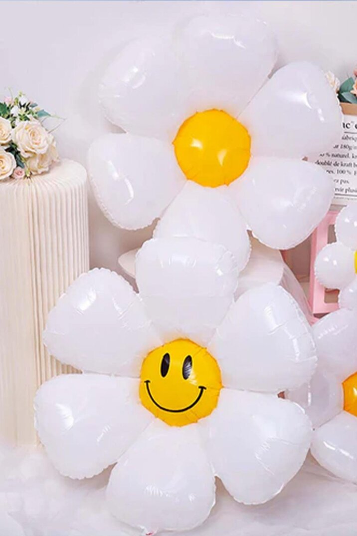 Gülen Papatya Büyük Folyo Balon Papatya Balon 110cm - 3