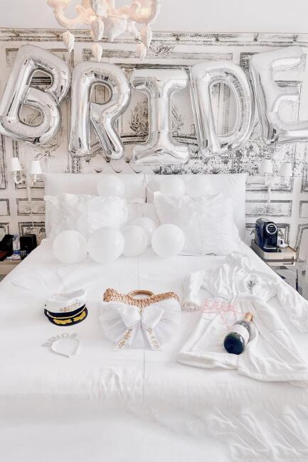 Gümüş Bride Balon Seti Dev Folyo Balon Seti Bekarlığa Veda Bride To Be Partisi Balonları 100cm - 2