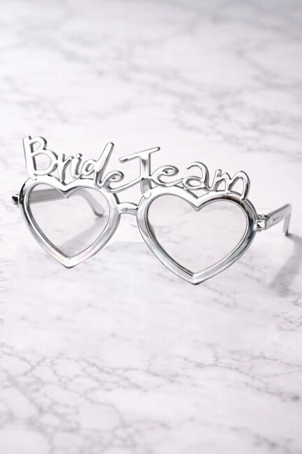 Gümüş Bride Team Gözlük Kalp Şekilli Bekarlığa Veda Nedime Gözlüğü GÜMÜŞ