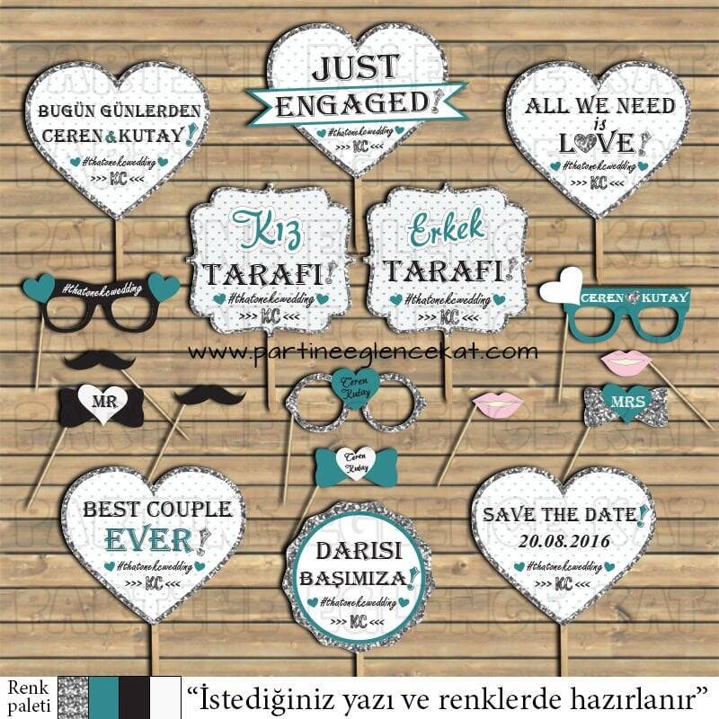 Gümüş Parıltı - Yeşil Konsept Konuşma Balonları Seti - 1