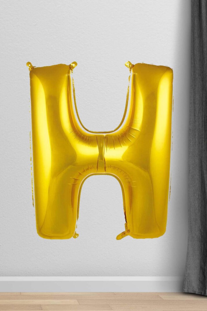 H Harfi Folyo Balon Gold 100 cm 40 inç 1 Metre Altın - 1
