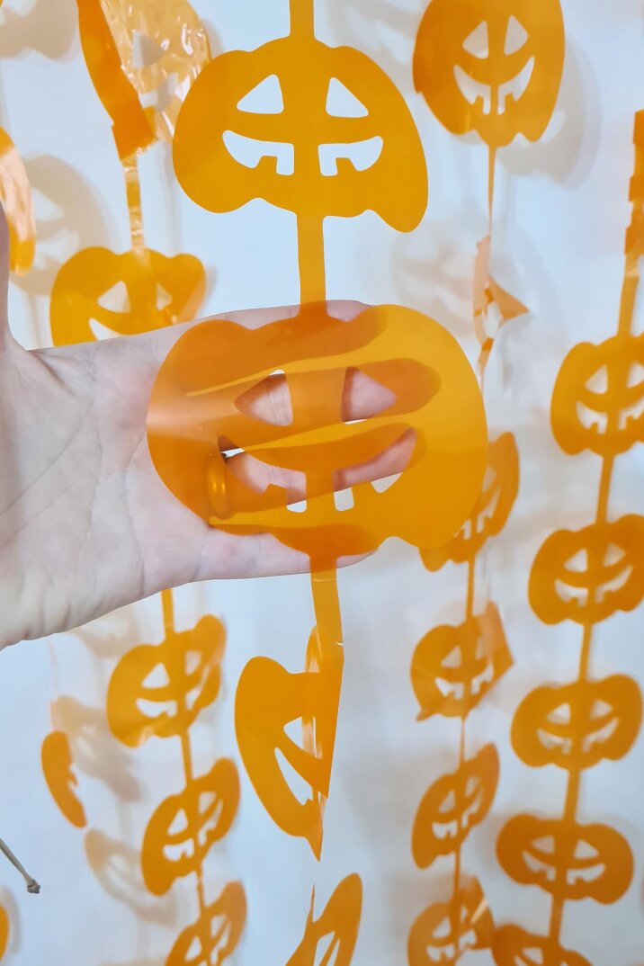 Halloween Bal Kabağı Fon Perde Kapı Perdesi Cadılar Bayramı Arka Fon Süs - 2