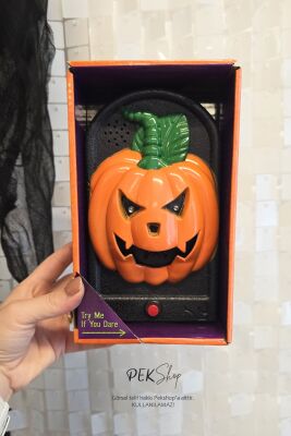 Halloween Bal Kabağı Kapı Zili Sesli Hareketli Cadılar Bayramı Kapı Zili Süs Aksesuar - 3