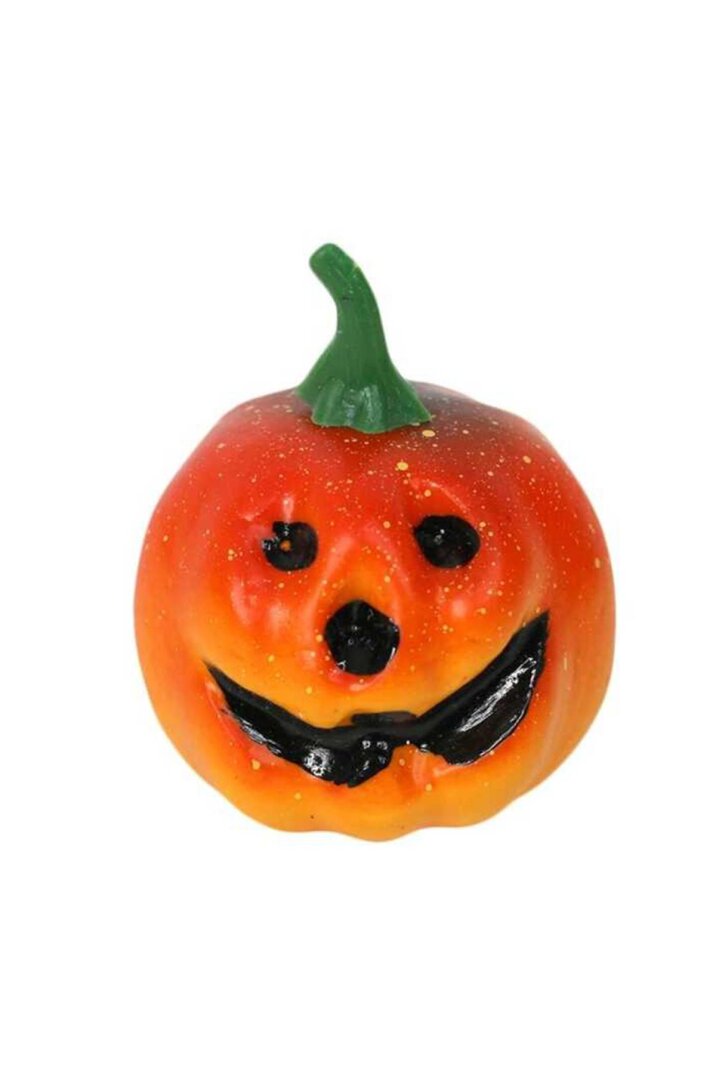 Halloween Gülen Surat Balkabağı Figür Süs 7cm - 3 Lü Set Cadılar Bayramı Kabak Figür Masa Süsleri 3 Adet - 4