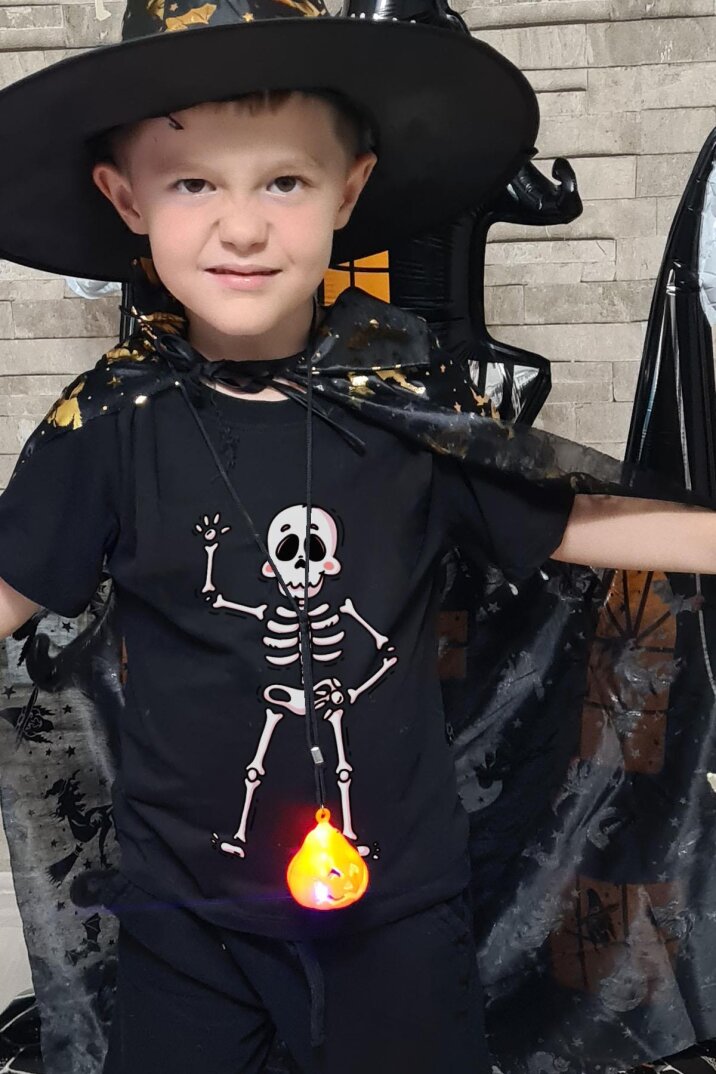 Halloween Işıklı Balkabağı Kolye Cadılar Bayramı Bal Kabağı Kolyesi Işıklı - 1