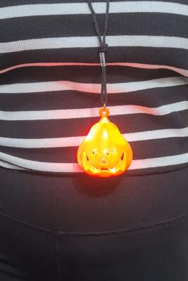 Halloween Işıklı Balkabağı Kolye Cadılar Bayramı Bal Kabağı Kolyesi Işıklı - 3