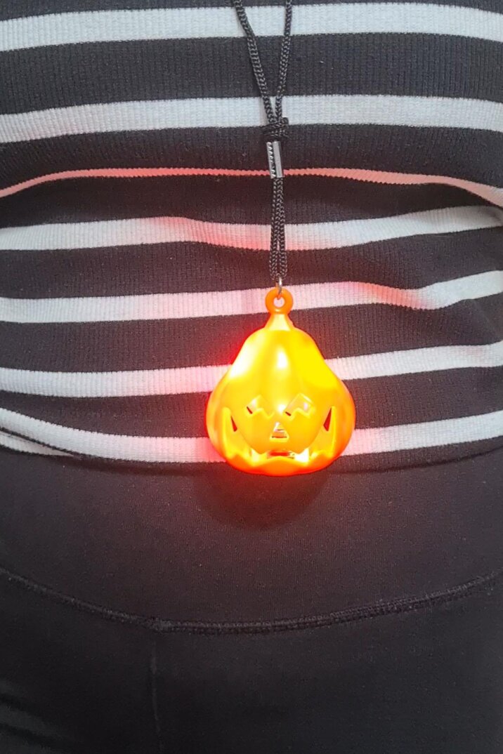 Halloween Işıklı Balkabağı Kolye Cadılar Bayramı Bal Kabağı Kolyesi Işıklı - 3