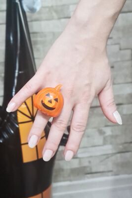 Halloween Işıklı Yüzük Bal Kabağı Şeklinde Işıklı Cadılar Bayramı Yüzüğü - 1