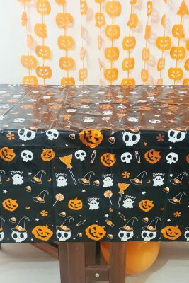 Halloween Masası Örtüsü Cadılar Bayramı Desenli Masa Örtüsü Büyük Boy 135x180cm - 2