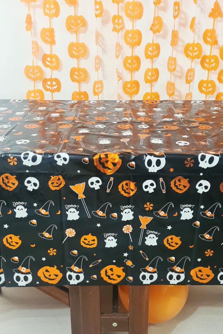 Halloween Masası Örtüsü Cadılar Bayramı Desenli Masa Örtüsü Büyük Boy 135x180cm - 2