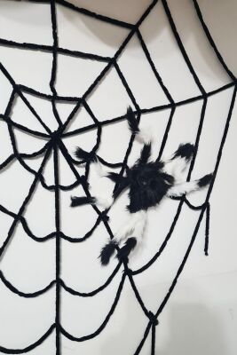 Halloween Örümcek Ağı 150 cm Siyah Örümcek Ağı Cadılar Bayramı Süsü - 3