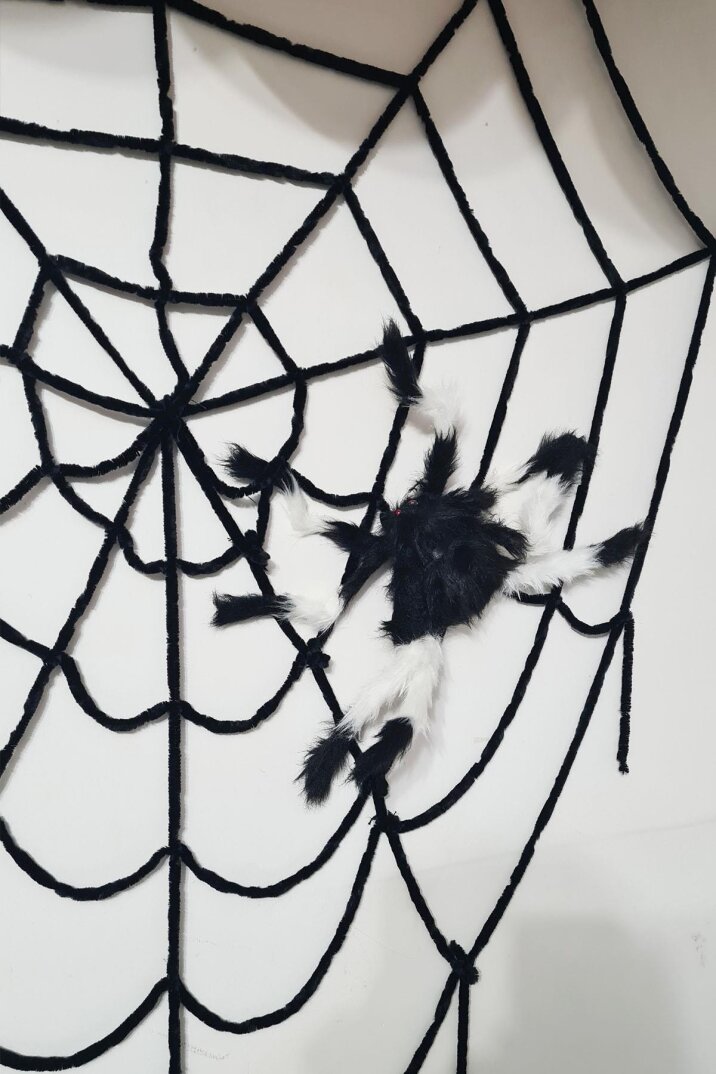 Halloween Örümcek Ağı 150 cm Siyah Örümcek Ağı Cadılar Bayramı Süsü - 3