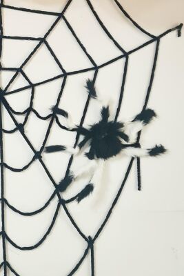 Halloween Örümcek Figür 50cm Tüylü Şekil Verilebilen Örümcek Süs Cadılar Bayramı Örümcek Süs - 1