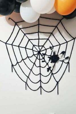 Halloween Örümcek Figür 50cm Tüylü Şekil Verilebilen Örümcek Süs Cadılar Bayramı Örümcek Süs - 4