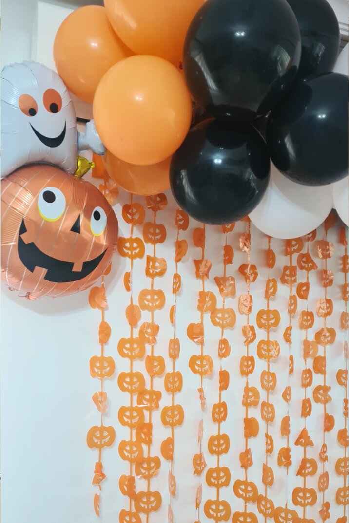 Halloween Parti Balon Süsleme Seti Perdeli Folyo Balonlu Cadılar Bayramı Süsleme Seti - 3