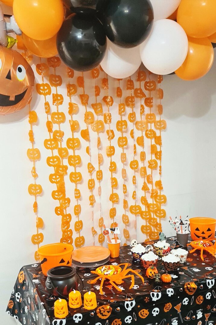Halloween Parti Balon Süsleme Seti Perdeli Folyo Balonlu Cadılar Bayramı Süsleme Seti - 4