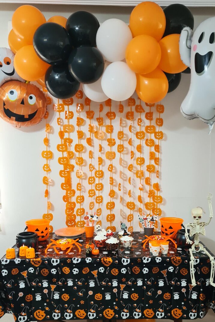 Halloween Parti Balon Süsleme Seti Perdeli Folyo Balonlu Cadılar Bayramı Süsleme Seti - 5