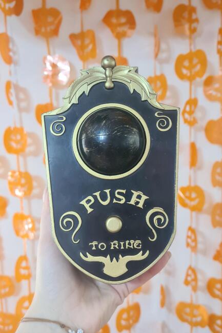 Halloween Sesli Hareketli Kapı Zili Oynar Gözlü Siyah Gold Cadılar Bayramı Kapı Zili - 2