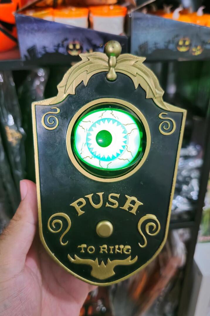 Halloween Sesli Hareketli Kapı Zili Oynar Gözlü Siyah Gold Cadılar Bayramı Kapı Zili - 3