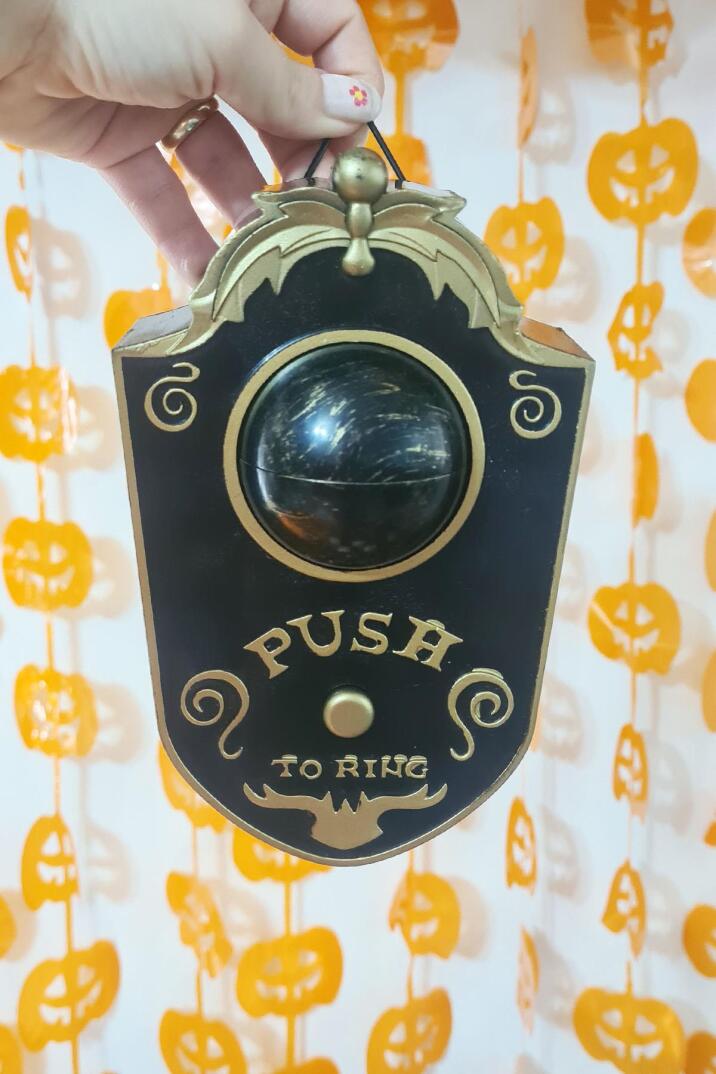 Halloween Sesli Hareketli Kapı Zili Oynar Gözlü Siyah Gold Cadılar Bayramı Kapı Zili - 6