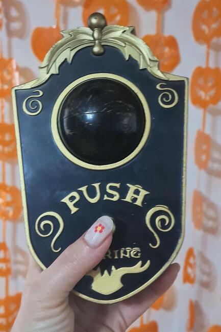 Halloween Sesli Hareketli Kapı Zili Oynar Gözlü Siyah Gold Cadılar Bayramı Kapı Zili - 7