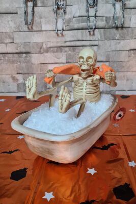 Halloween Sesli Hareketli Küvette İskelet Cadılar Bayramı Hareketli Süs - 2