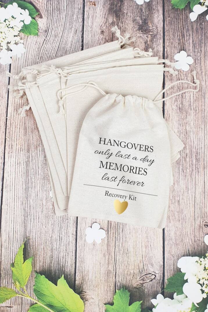 Hangover Kit Kesesi - 10 Adet - Hangovers Only Last a Day Memories Last Forever Baskılı - 1