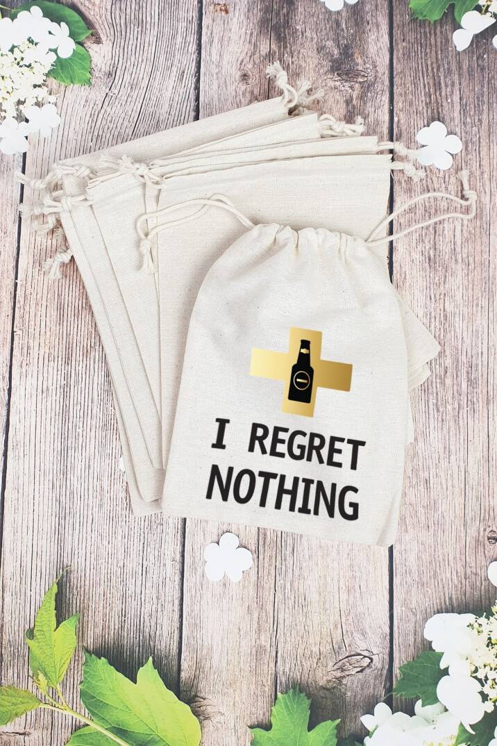 Hangover Kit Kesesi - 10 Adet - I regret nothing baskılı hangover kit kesesi - 1