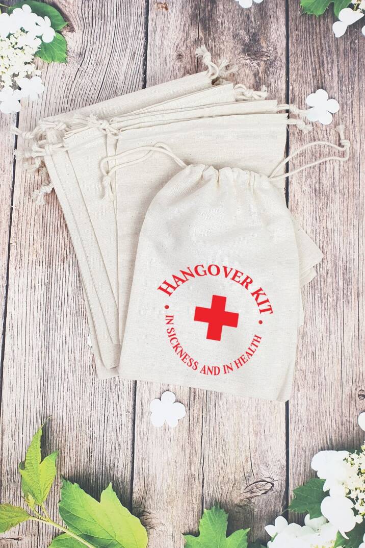 Hangover Kit Kesesi - 10 Adet - In Sickness and Health Baskılı Kese - 1