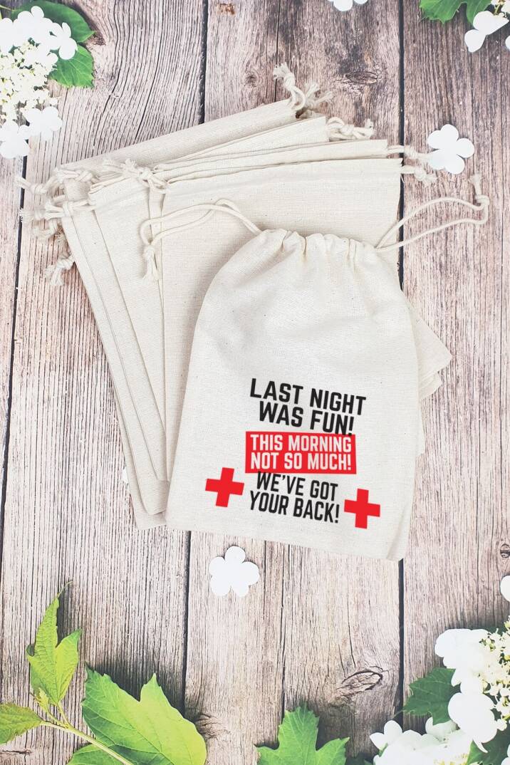Hangover Kit Kesesi - 10 Adet - We got your back baskılı hangover kesesi - 1