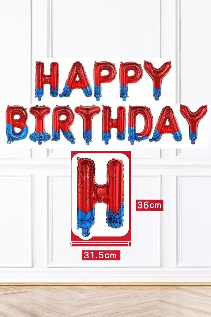Happy Birthday Balon Seti Örümcek Adam Konsept - 2