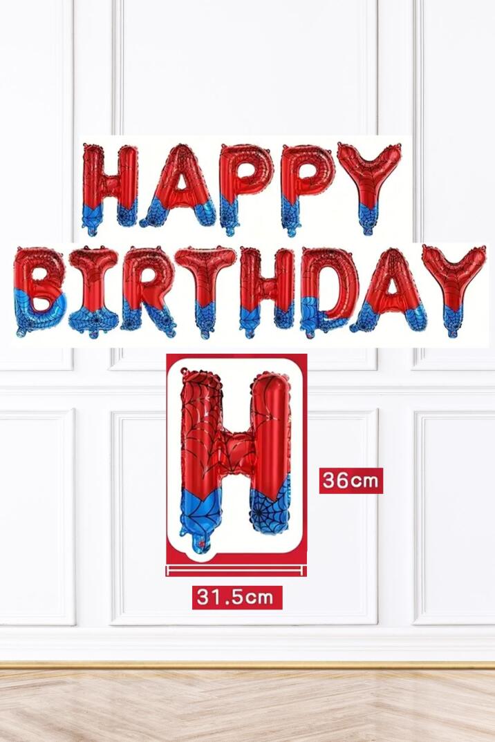 Happy Birthday Balon Seti Örümcek Adam Konsept - 2