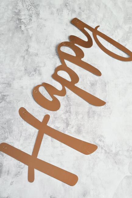Happy Birthday Rose Gold Doğum Günü Banner Kaligrafi Banner Yazı Rose Gold - 2