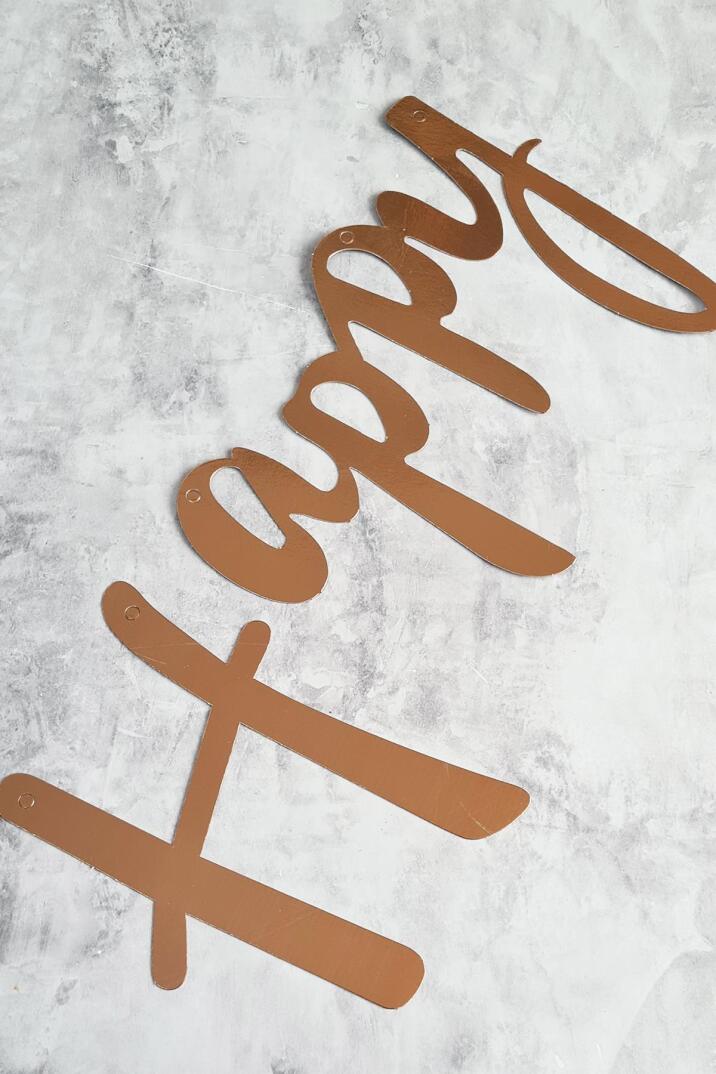 Happy Birthday Rose Gold Doğum Günü Banner Kaligrafi Banner Yazı Rose Gold - 2