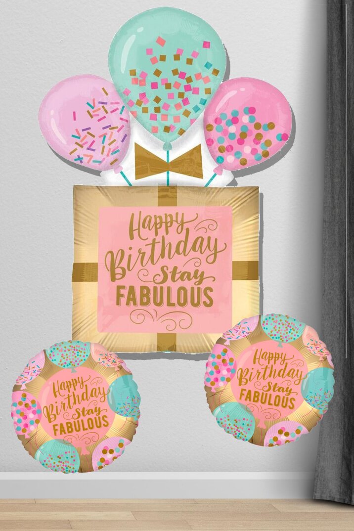 Happy Birthday Stay Fabulous Folyo Balon Seti Doğum Günü Balonu - 1