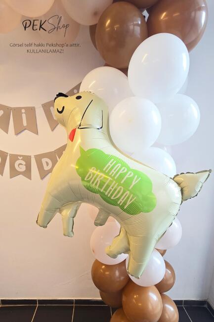 Happy Birthday Yazılı Köpek Folyo Balon - 1