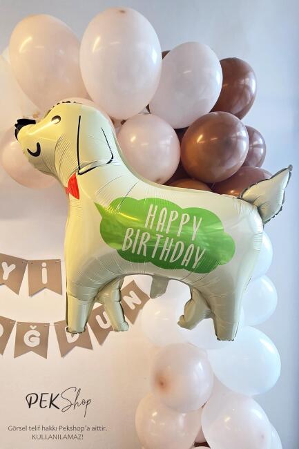 Happy Birthday Yazılı Köpek Folyo Balon - 2