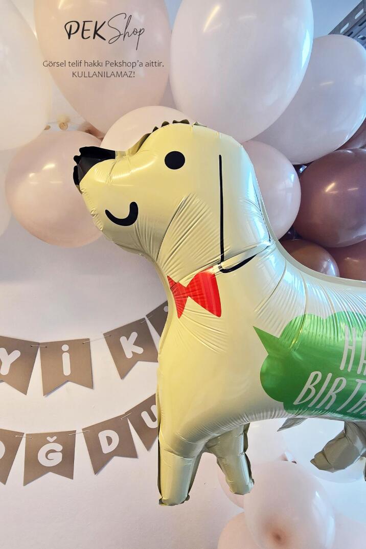 Happy Birthday Yazılı Köpek Folyo Balon - 3