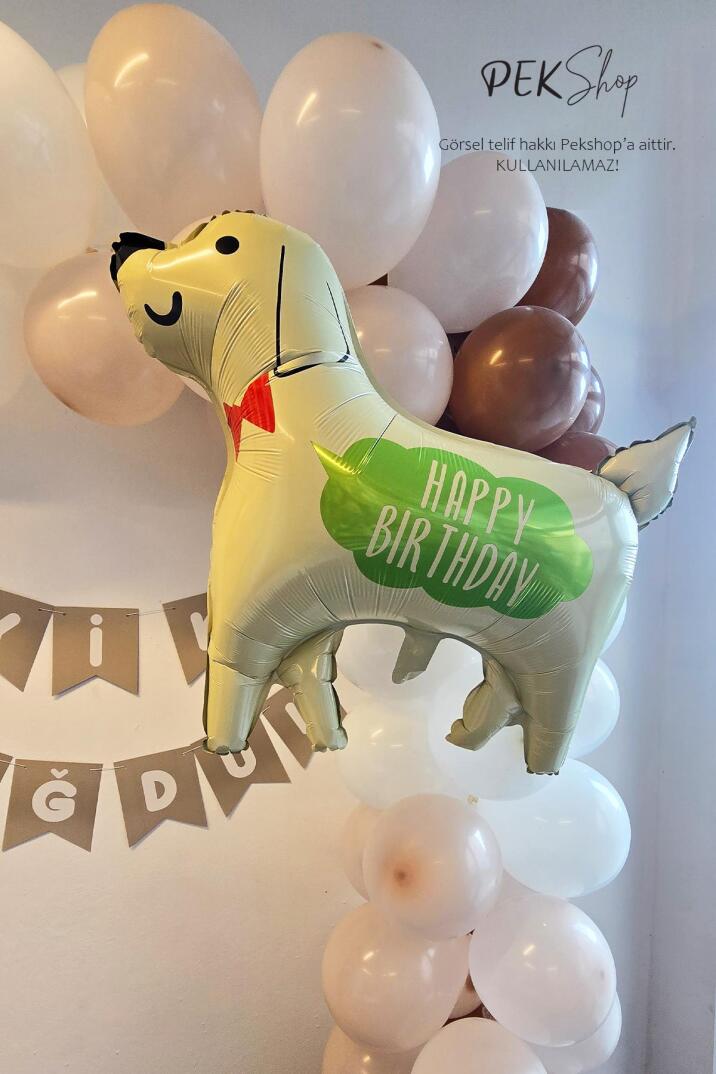 Happy Birthday Yazılı Köpek Folyo Balon - 4