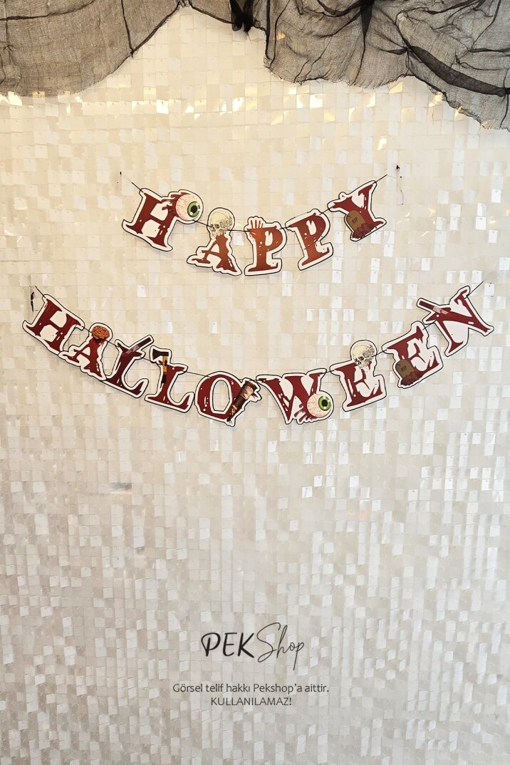 Happy Halloween Banner Cadılar Bayramı Süsü Halloween Malzemeleri - 1