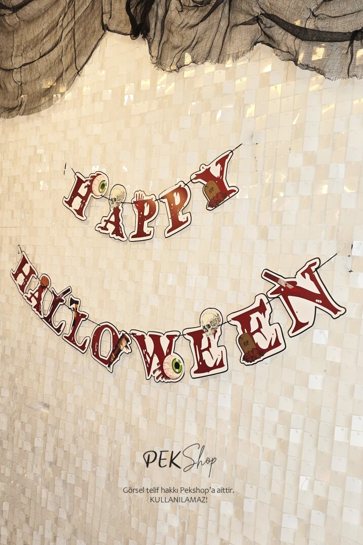 Happy Halloween Banner Cadılar Bayramı Süsü Halloween Malzemeleri - 2