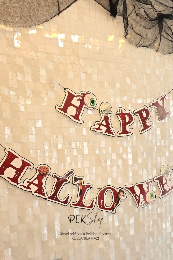 Happy Halloween Banner Cadılar Bayramı Süsü Halloween Malzemeleri - 3