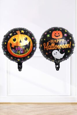 Happy Halloween Yuvarlak Balon Cadılar Bayramı Konsept Yuvarlak Folyo Balon 45cm