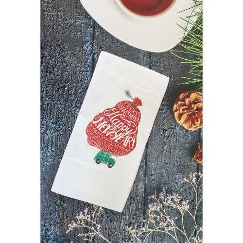 Happy New Year Araba Dolusu Hediye Yılbaşı Masası Sunum Peçetesi - 1